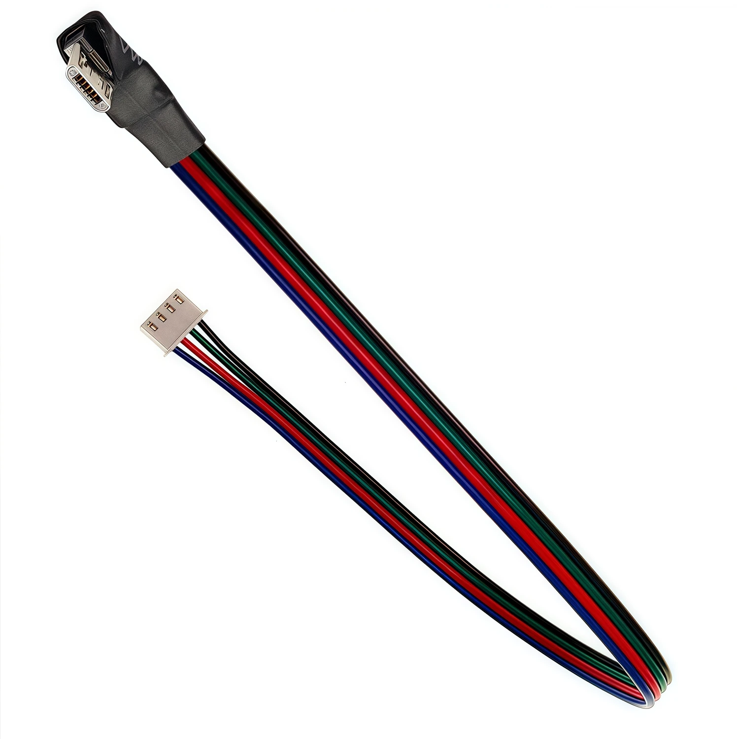 

0.3M 30CM XH2.54mm-4P Terminal Cable Micro mini USB Type-C Up, Down, Left, Right Bend Data Cable Length 30CM