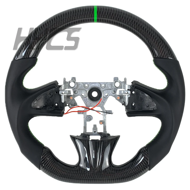Steering Wheel Fit for Infiniti G35 G37 Q50 Q60 Sedan Coupe Exhaust LED Carbon Fiber Steering Wheel Without airbags