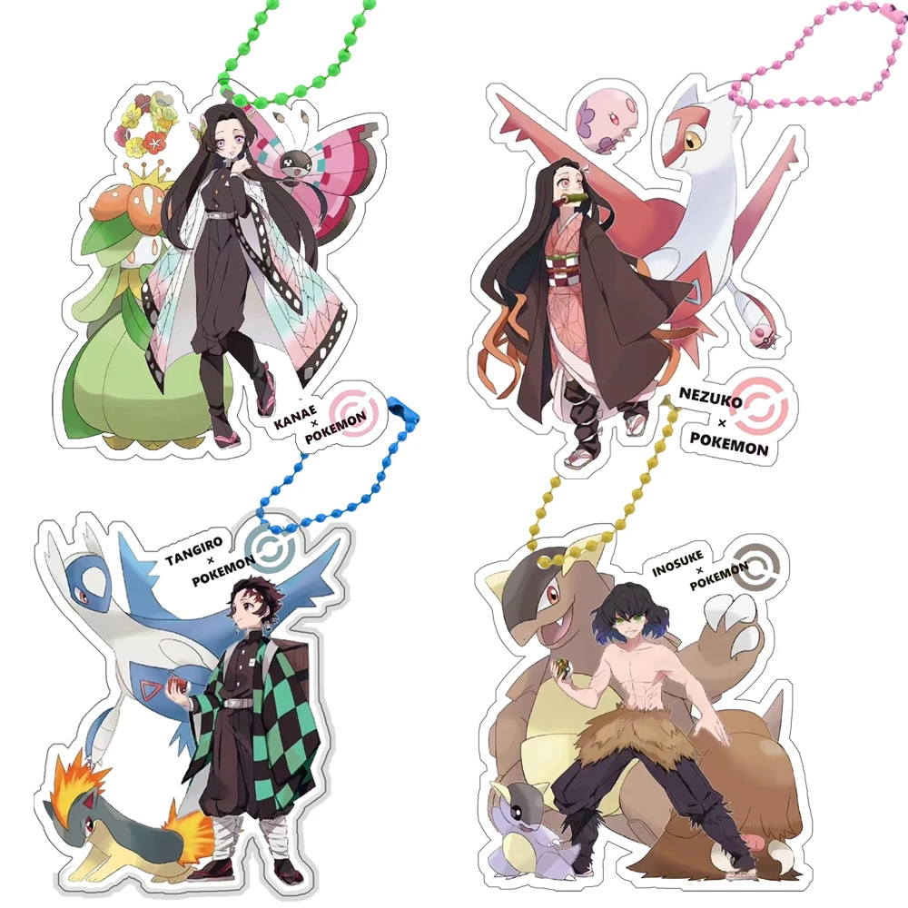 Anime Demon Slayer Kamado Tanjirou Tomioka Giyuu Kamado Nezuko Hashibira Inosuke Kochou Shinobu Acrylic Keychain Bag Charm 6cm