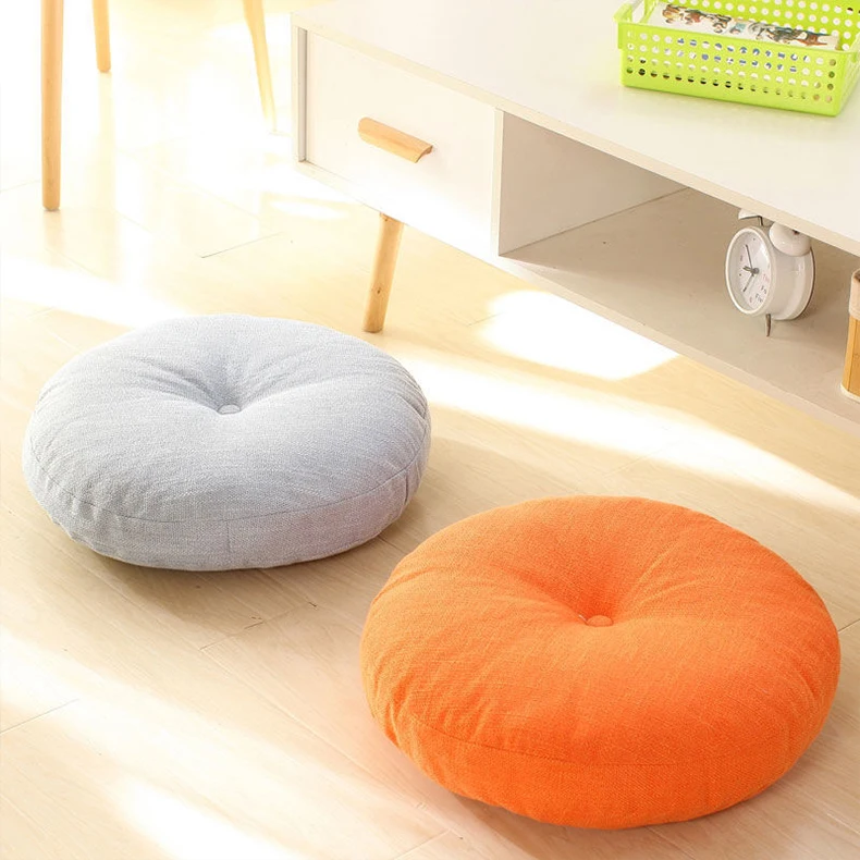 Japanese Detachable Washable Linen Cushion Floor Thick Large Tatami Mat round Lazy Person Cushion