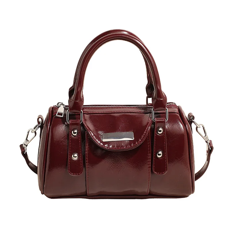 Mini Top-handle Bags for Women Bright PU Leather Pure Color Shoulder Crossbody Bags 2026 Latest Luxury Designer Handbag