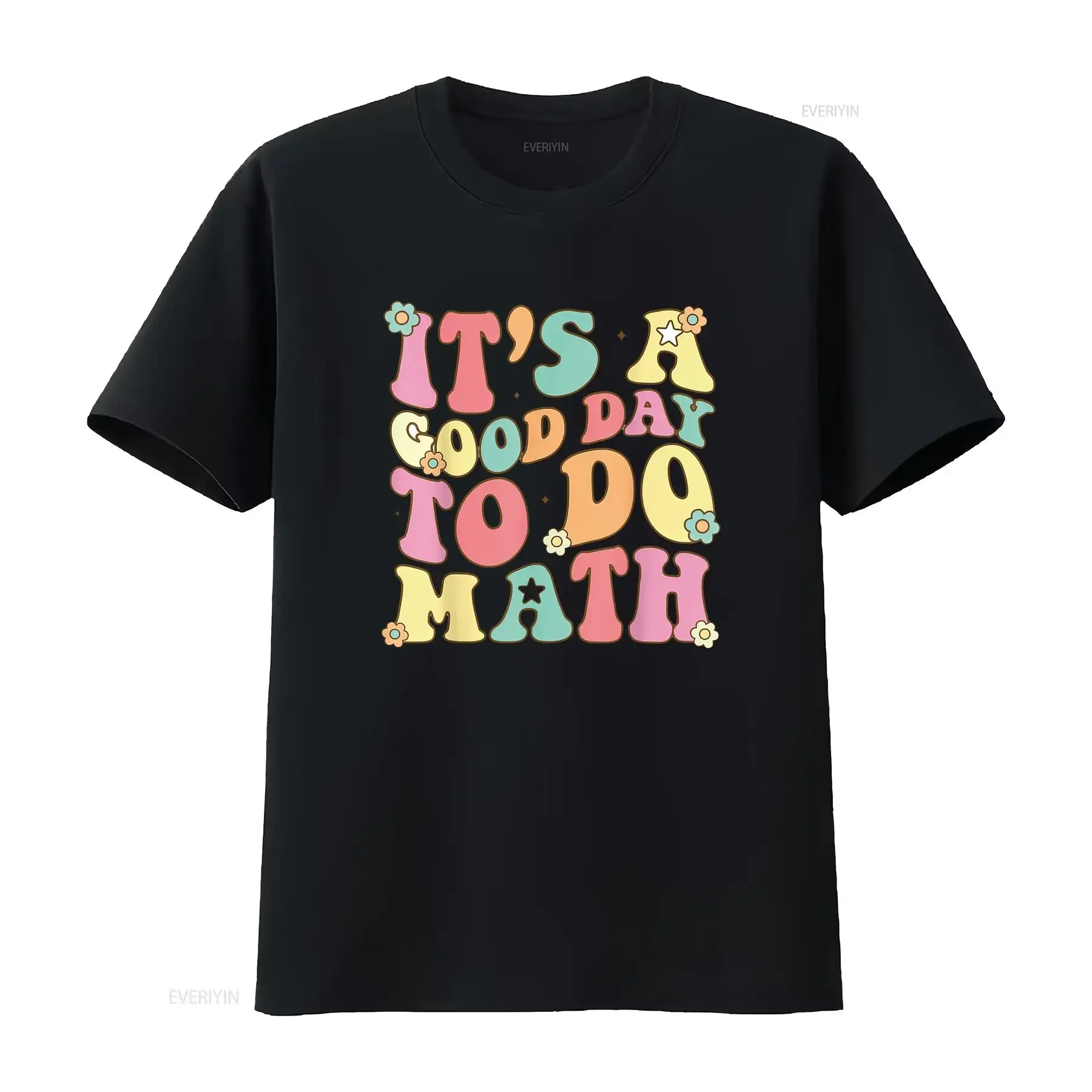 إنه يوم جيد للقيام معلمي الرياضيات تي شيرت نسائي مضحك عتيق مغسول مريح للتنفس ممتد غير رسمي أنيق أوم