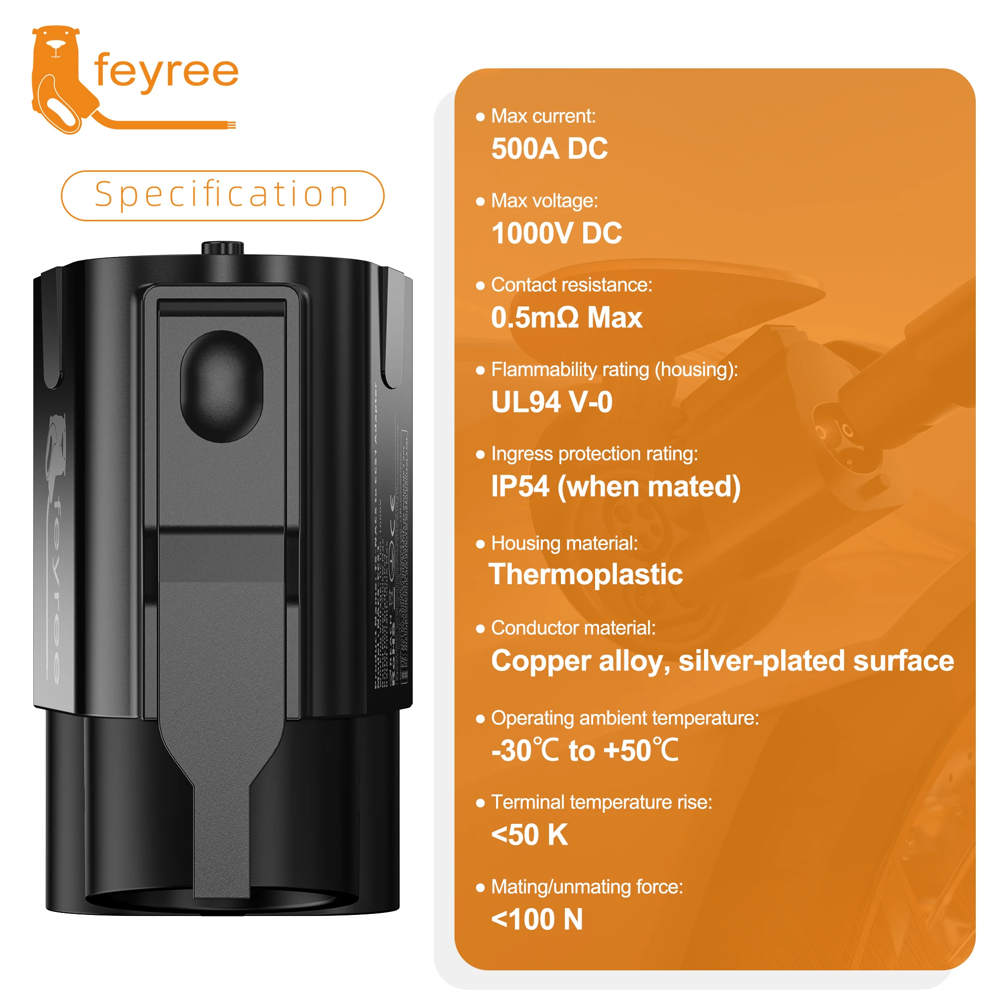 Feyree TS-NACS to CCS1 Adapter for Ford Rivian GM Car NACS to CCS1 Adapter Compatible with DC NACS Supercharger DC V1/V2/V3/V4