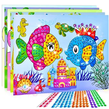 Adesivo di cristallo Craft fai da te per bambini bambini pittura diamante scuola materna mosaico educativo adesivo artigianato Puzzle giocattoli 2019 nuovo