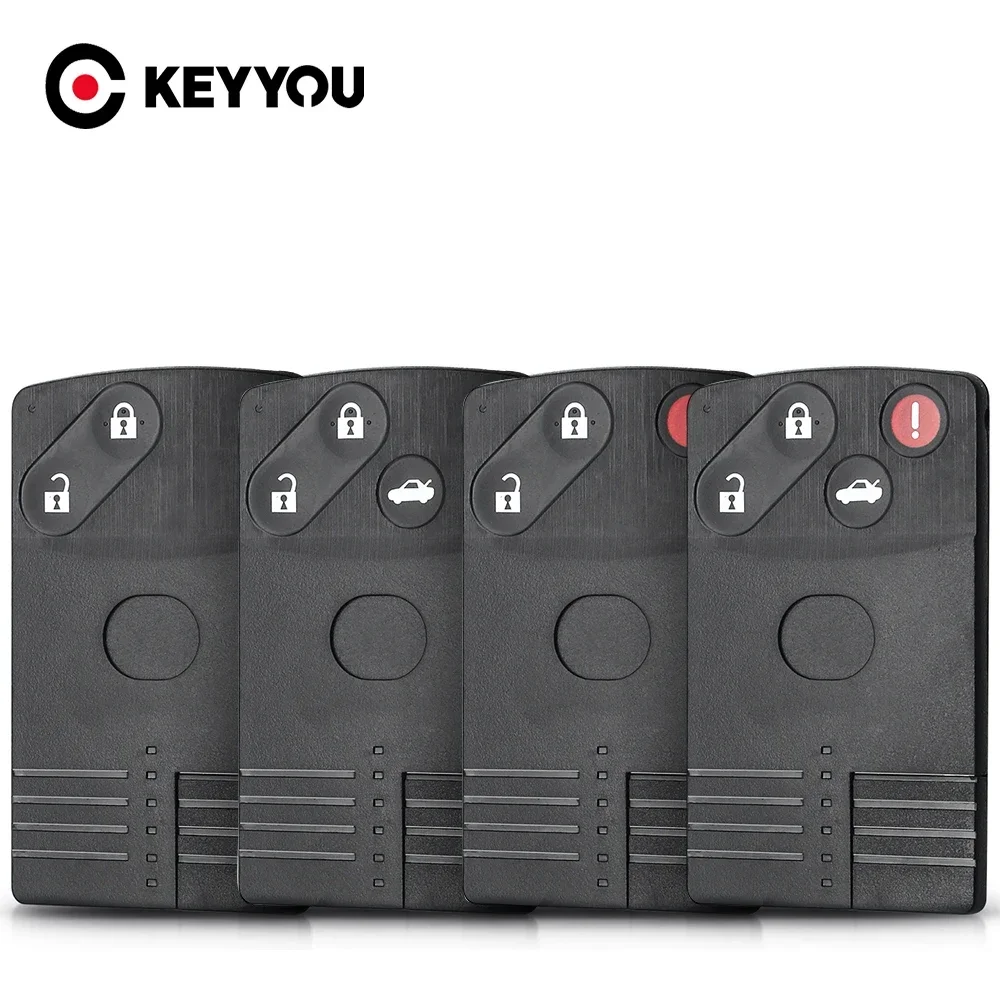 KEYYOU For Mazda 5 6 8 CX7 CX-9 RX8 Miata MX5 Verisa MPV 2/3/4 Buttons Smart Remote Car Key Card Shell Fob Case Fob