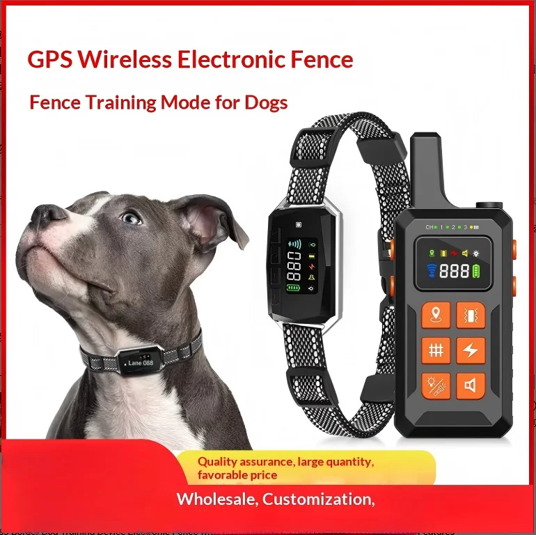 Cross-Border Dog Training Device Electronic Fence with Remote Control GPS Positioning & Waterproof Features