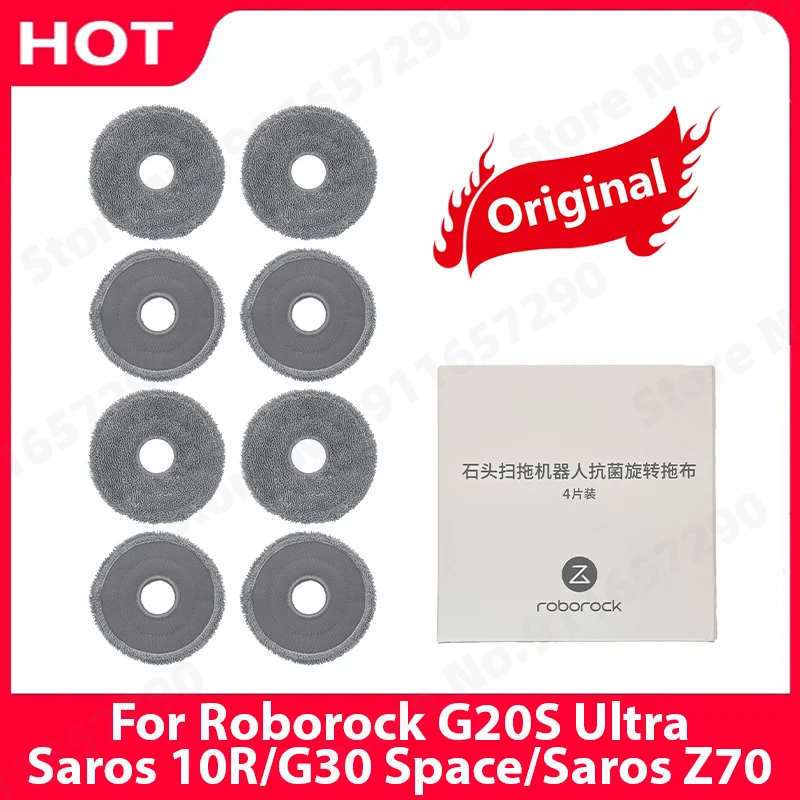 Original Mop Pads For Roborock G20S Ultra/Saros 10R/G30 Space/Saros Z70 Accessories Replacements Parts Mopping