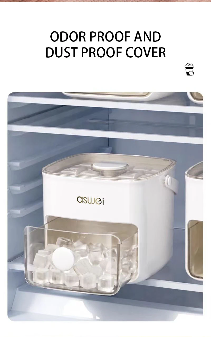 Drücken Sie die Eiswürfelform mit großer Kapazität, Aufbewahrungsbox aus lebensmittelechtem Material mit Griff für den Kühlschrank zu Hause. Holen Sie sich schnell gefroren für zu Hause – Detail 8