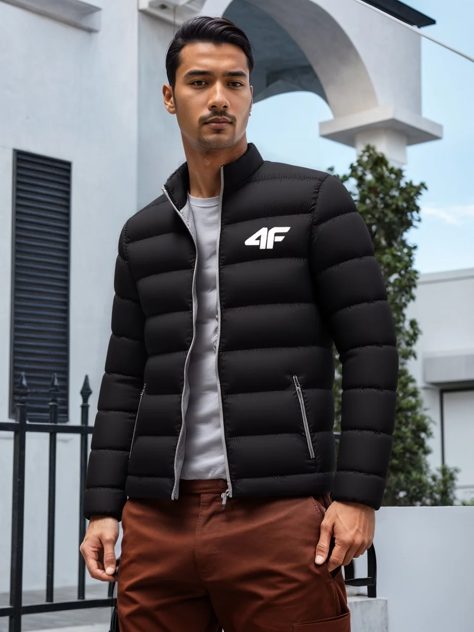 2024 New Winter Long Sleeve Cotton Coat Zipper Jacket Men's Cotton Coat