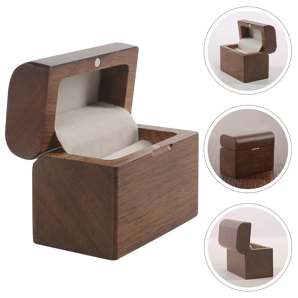 

Lighted Wooden Ring Box Engagement Proposal Case Romantic Jewelry Storage Wedding Anniversary Gift Ring Holder