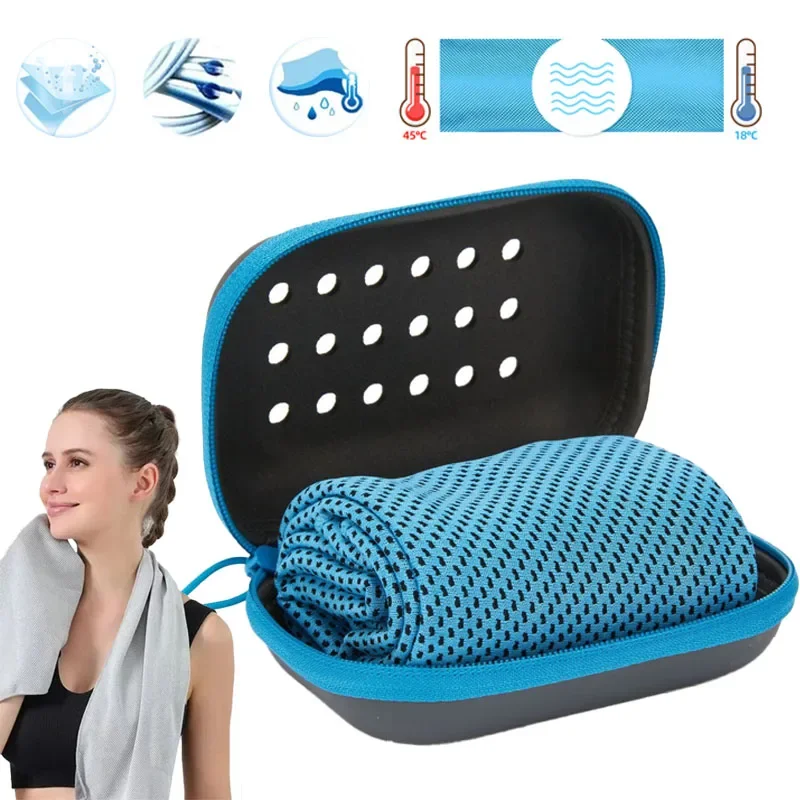 

Cooling Towel Microfiber Ice Towel with Mini Silicon Gel Soft Breathable Chilly Towel Stay Cool Instant Cool Quick Dry Cool