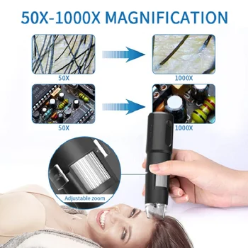 Portable 1000x magnification digital Wifi wireless microscope skin scalp analyzer skin scalp detector connect mobile phone