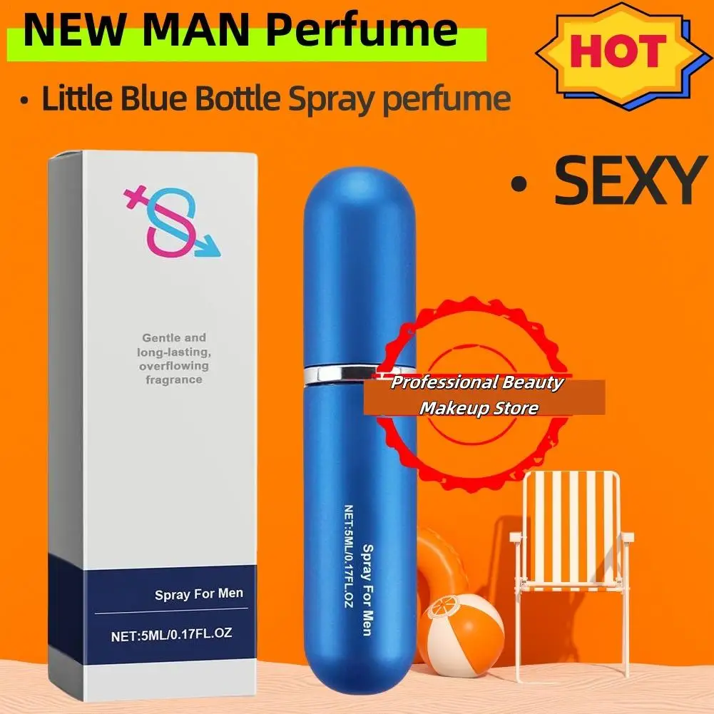 New Gentleman Perfume Small Blue Bottle Fine Men's Scent Formal Suit Light Fragrance Spray Fragrance Arab Europe Hot Selling