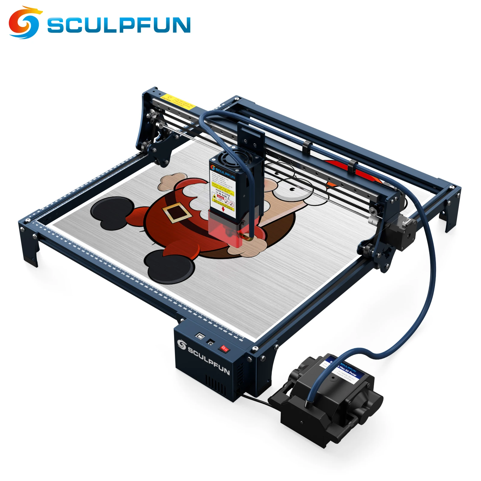 SCULPFUN S30 grawer laserowy automatyczny system wspomagania powietrza z wymienną soczewką 5W wycinarka laserowa grawer do drewna metalowego akrylu