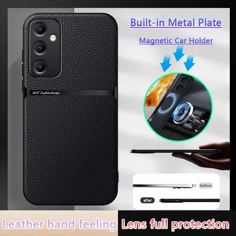 Per Samsung Galaxy A55 5G 2024 custodia morbida custodia in pelle siliconica per Samsung A55 a55 A 55 5G Cover posteriore con supporto magnetico per