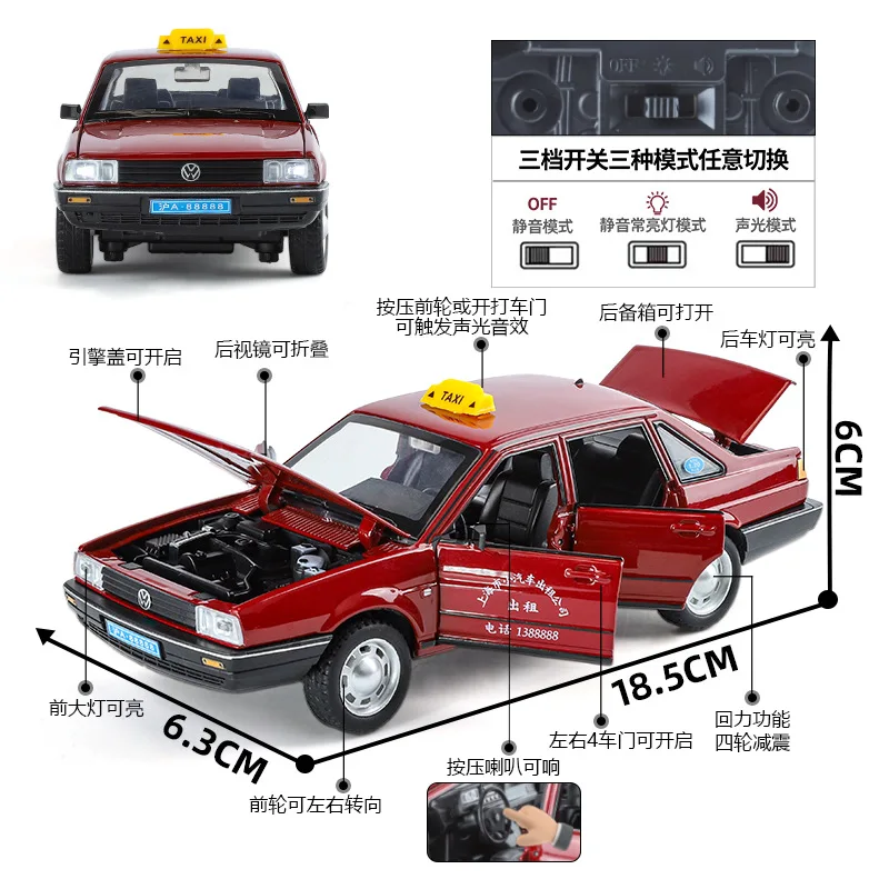 1:24 Santana Taxi Modell Legierung Simulation Spielzeug Auto Junge Geschenk Druckguss Legierung Auto Modell Sammlerstück