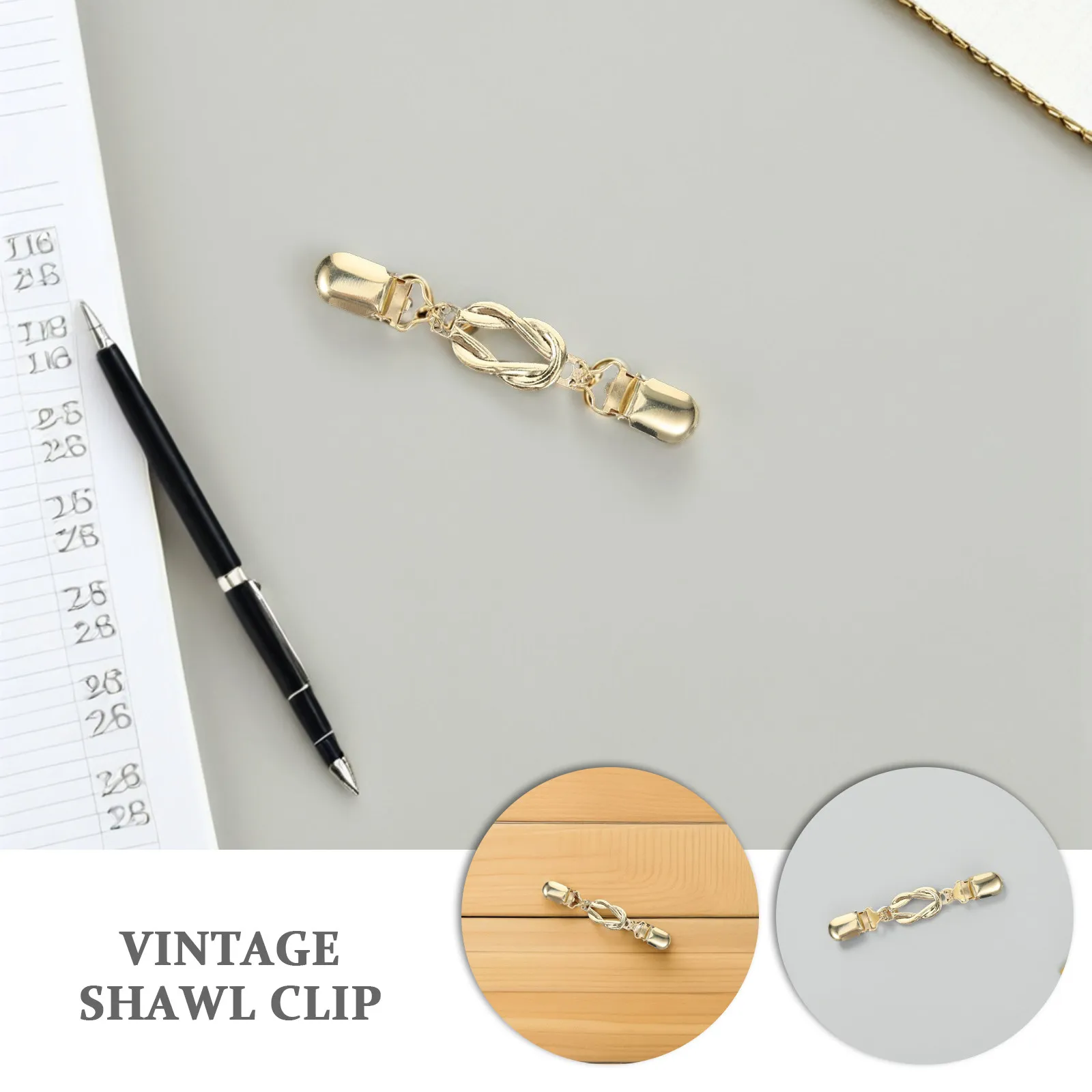 2Pcs Metal Alloy Vintage Brooch Clips for Women Sweater Shawl Clasps Cardigan Collar Holders Chic Dress Shirt Elegant Apparel