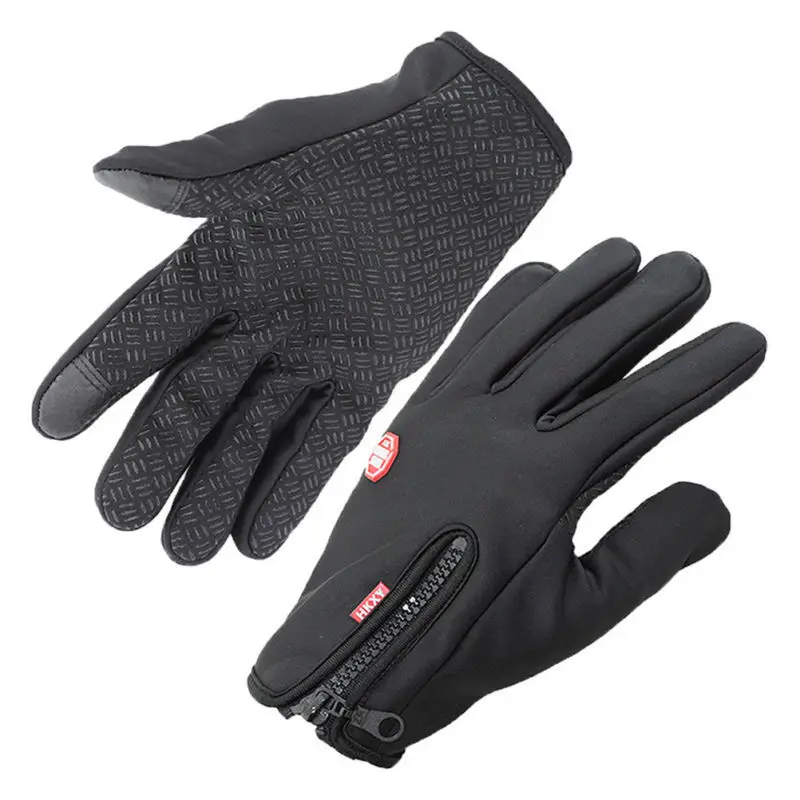 

Thermal Fleece Gloves Winter Screen Compatible Full Finger Windproof Waterproof Outdoor Use Gloves for Men Women
