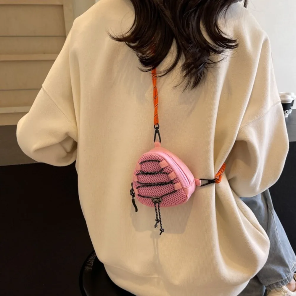 Color Contrast Cute Mini Wallet Tiny Portable Lightweight Storage Bag Key Earphone Accessory Casual Halter Coin Pouch Women