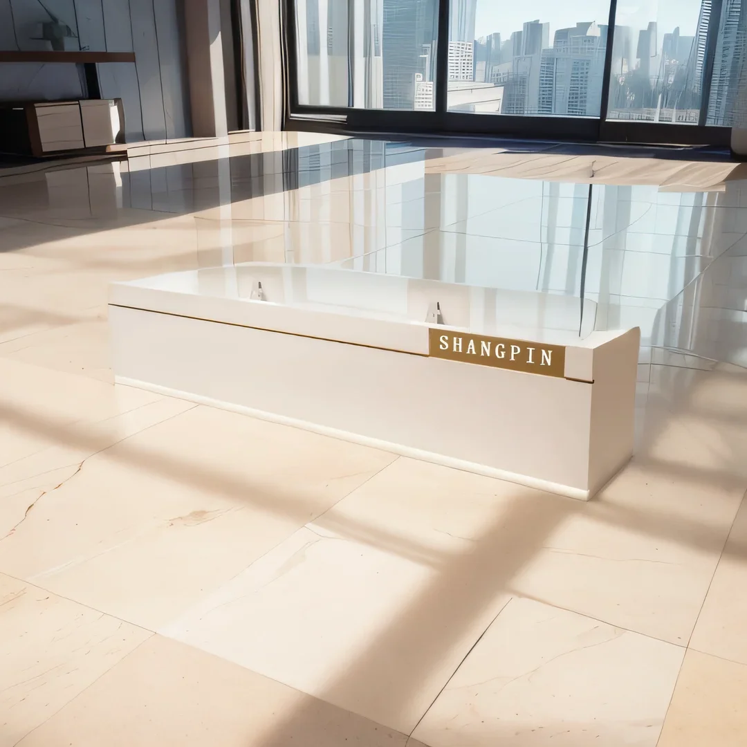 

Aesthetic Reception Counter Business Modern Luxury Furniture White Desk Office Administrator Stand Escritorio Cash Armable Bar