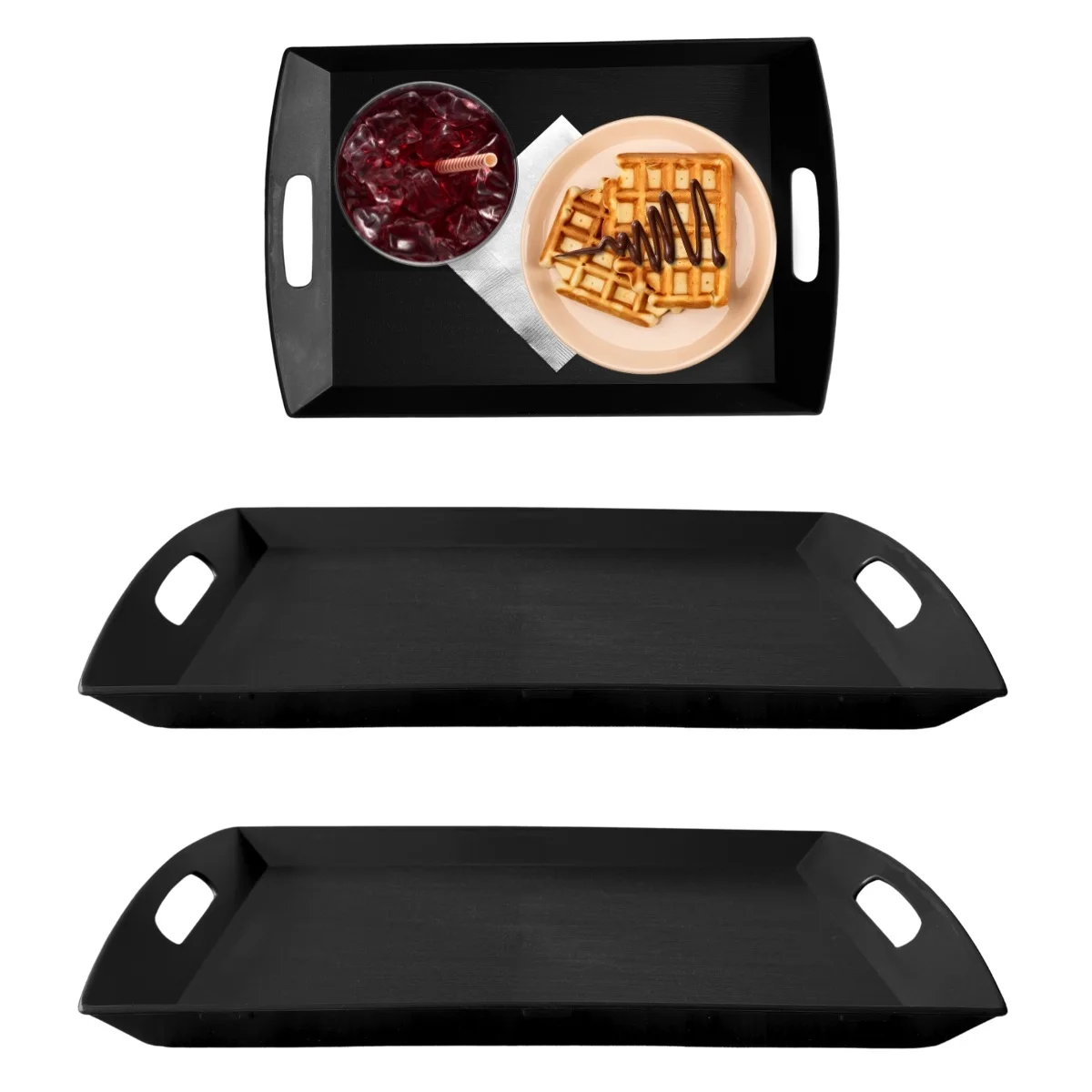 Kit 2 Rectangular Trays To Serve Hotel Buffet 29x19cm