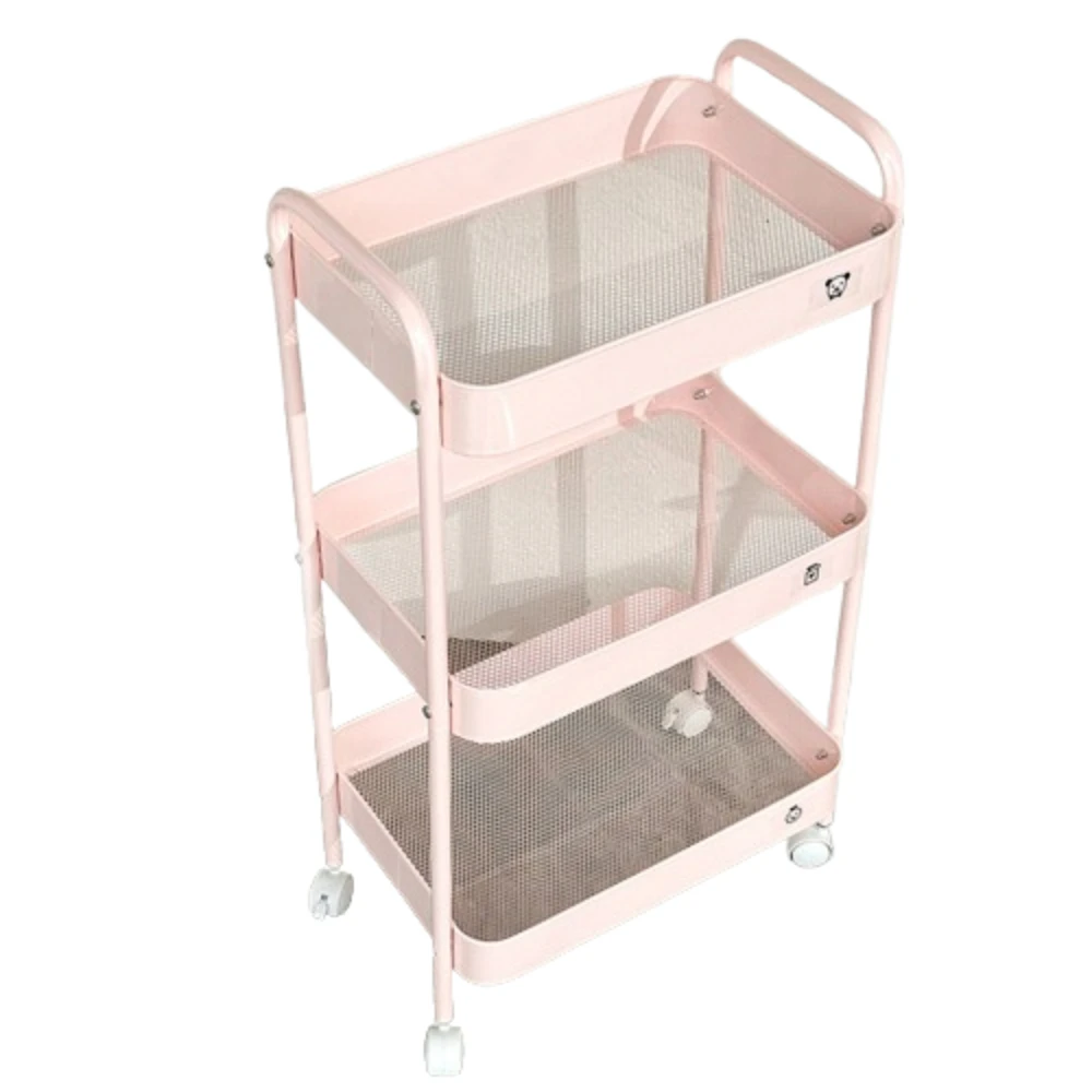 

Utility Cart 3-layer Snacks Storage Rack with Wheels Multi-Purpose Kitchen Trolley Movable INS Floor Storage Shelf Bedroom