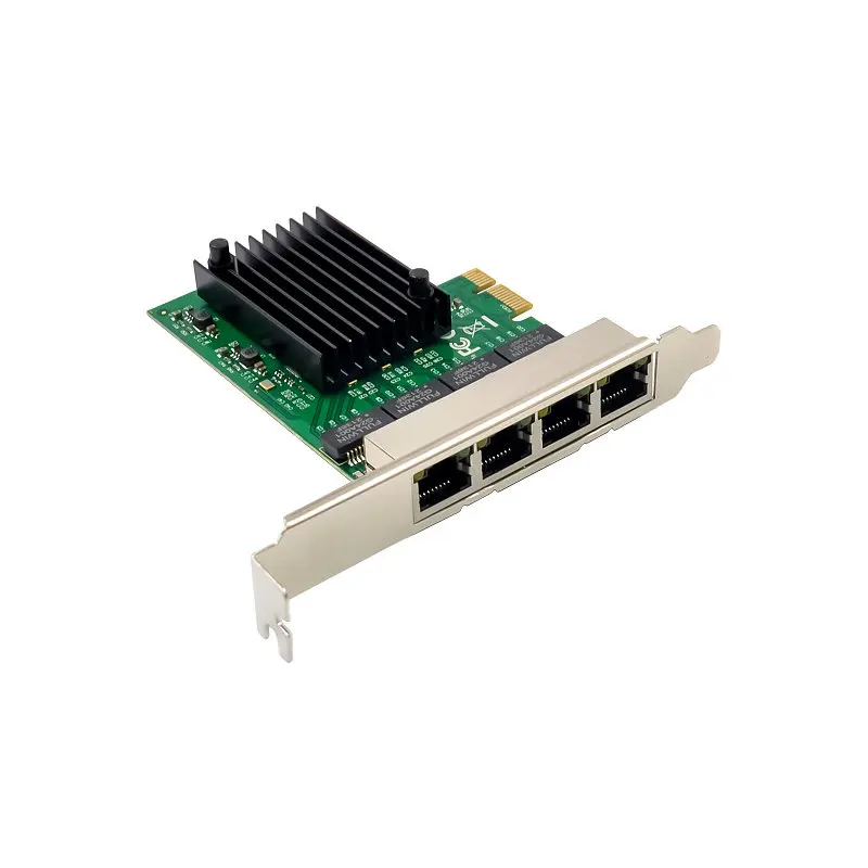 PCIe para Quad Port RJ45 Gigabit Ethernet NIC Placa de rede, PCI-E para 4 portas RJ45 Gigabit 1000M