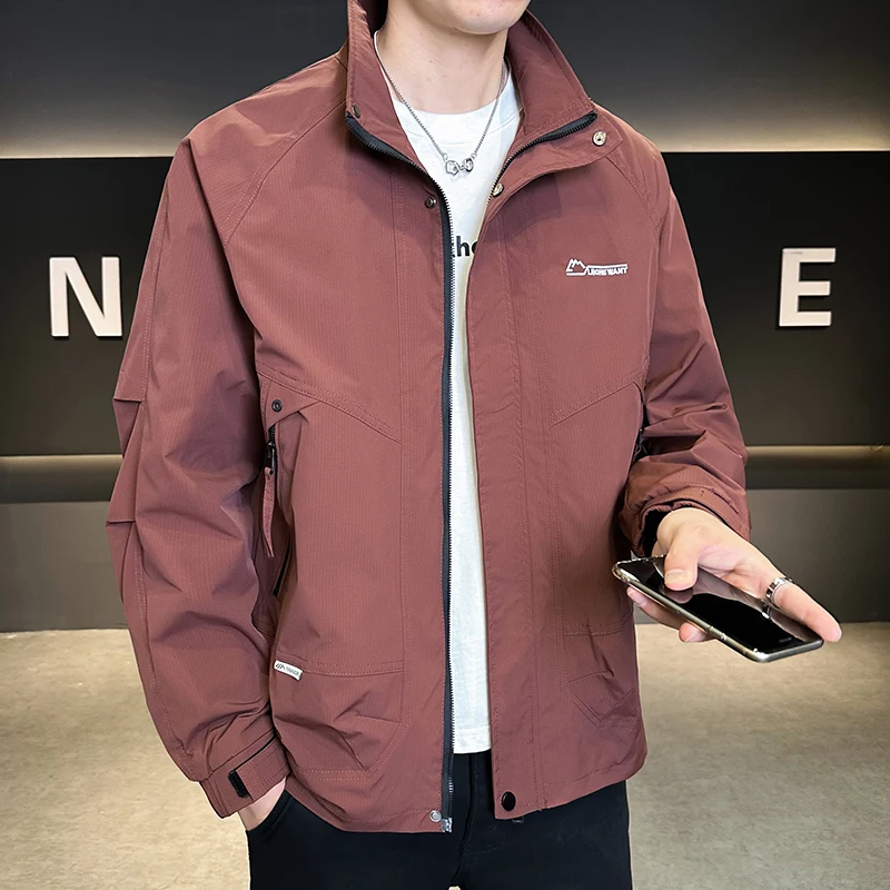 

Мужская повседневная куртка Sli 2025: Новинка весны-осени, модная, с воротником-стойкой, износостойкий полиэстер, для активного отдыха, длинный рукав...