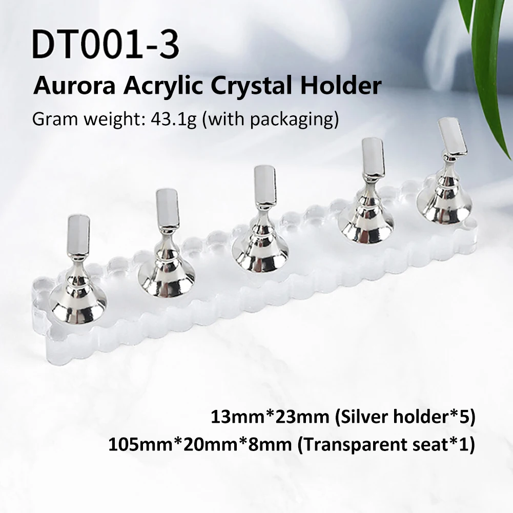 Aurora Magnetic Nail Holder Practice Display Stand Acrylic Crystal Showing Shelf Nail Art Tool Colorful Nail Polish Display Tool