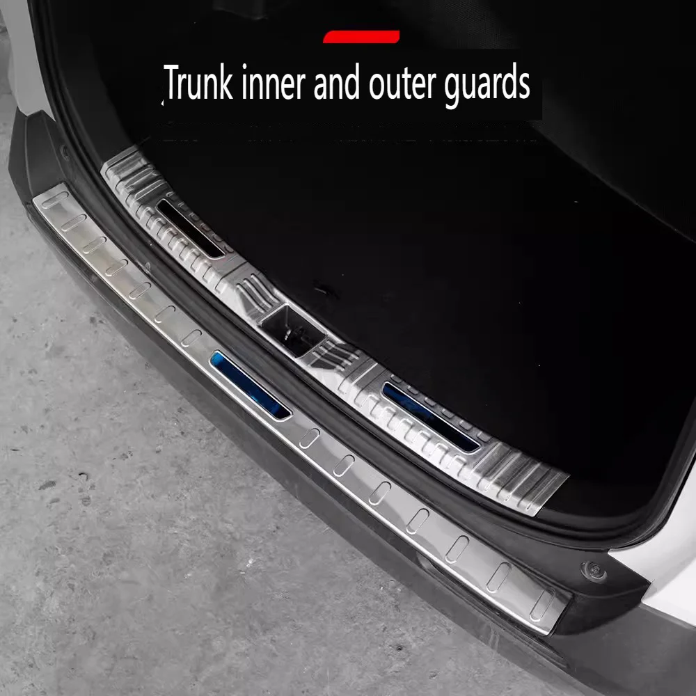 Car Rear Bumper Foot Plate Trunk Door Sill Guard Protector Cover For Toyota RAV4 XA50 2019 2020 2021 2022 2023 2024 RAV 4 Hybrid