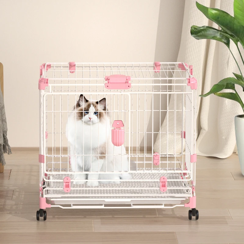 

Factory Direct Sales Foldable 36in 30in 24in 7 Colors Black Pink Available Pet Cage for cat Iron Cage Pet Cages