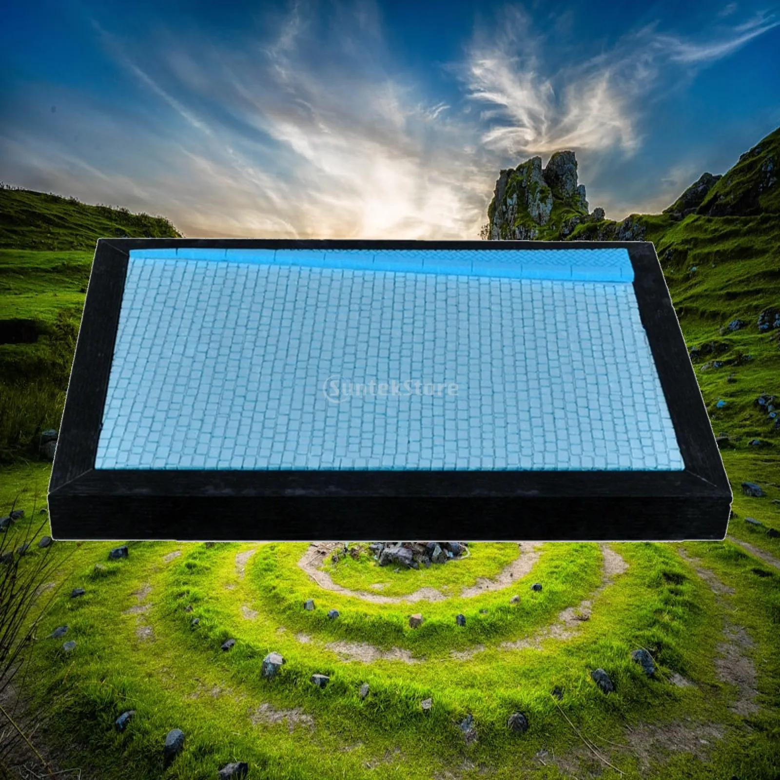 Diorama Display Base Textured Diorama Base with Frame Display Platform Layered Sturdy for Modelers, Dioramas Modeling