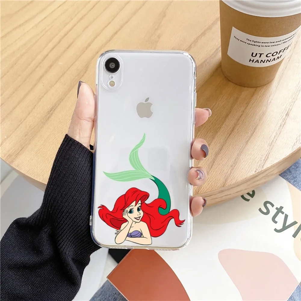 Cute Ariel The M-Mermaid Phone Case For Iphone 15 11 13 14 Pro Max 7 8 Plus X Xr Xs Max Se2020 12mini Transparent Cover