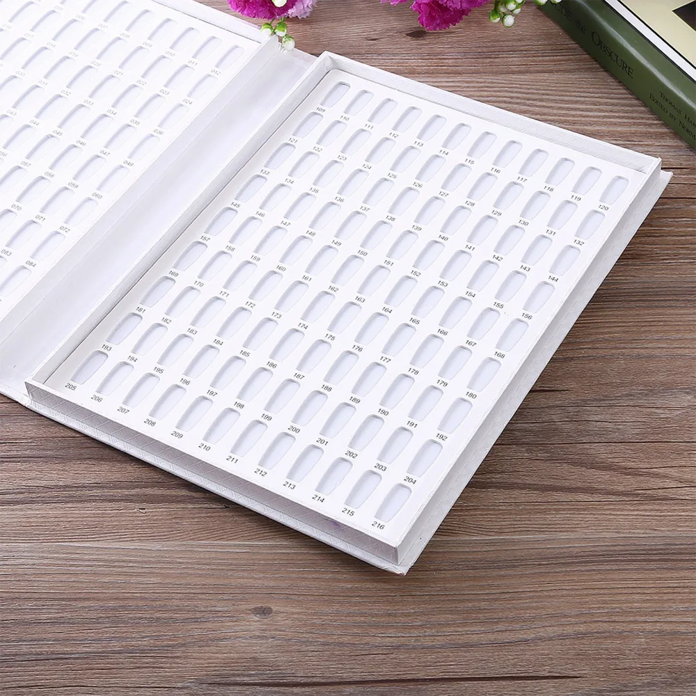 

216 Colors Manicure Display Book White Color Display Booklet Nail Polish Display Chart Manicure Polish Organizer