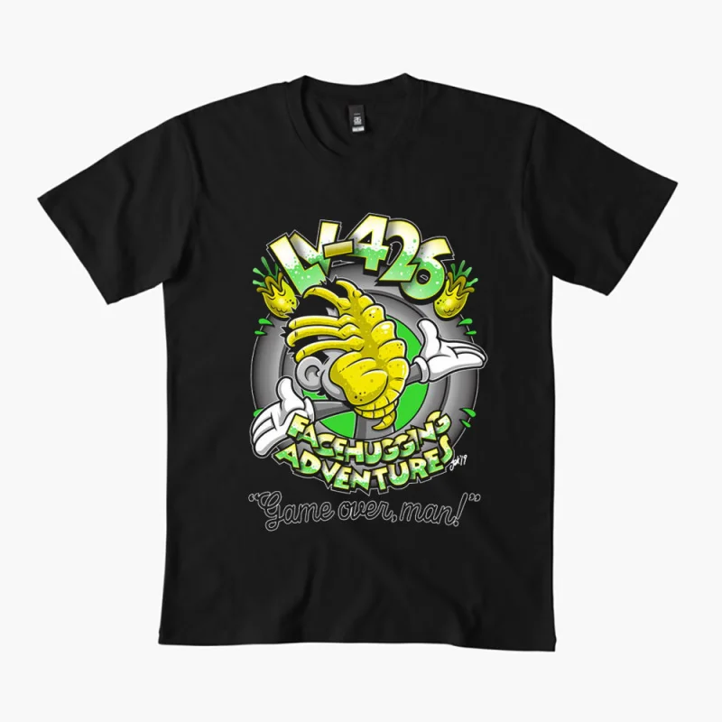 

Facehugging Adventures 1979 Retro Sci-Fi Horror movie Alien gift t shirt Weyland 0312 Xenomorph Graphic Clothes All size tops