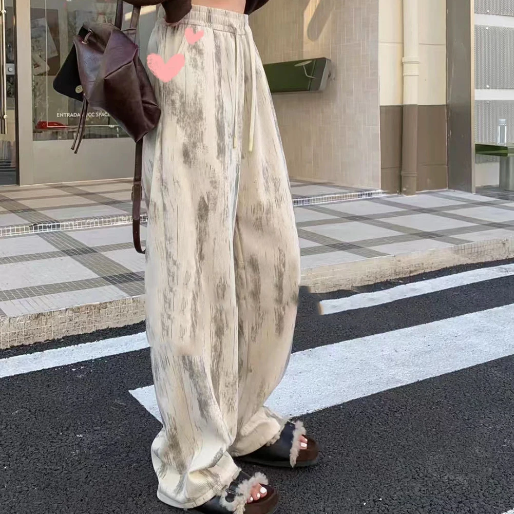 

Новые летние брюки 2025 года для женщин: модные драпированные брюки, брюки с эффектом тай-дай, в новом состоянии, повседневный стиль