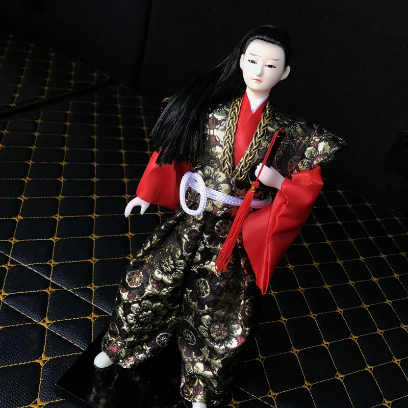 Human Doll Japanese Samurai Puppet Silk Man Ninja Model Japanese Craft Ornaments for Kimono Doll Home Cooking Shop Decoration