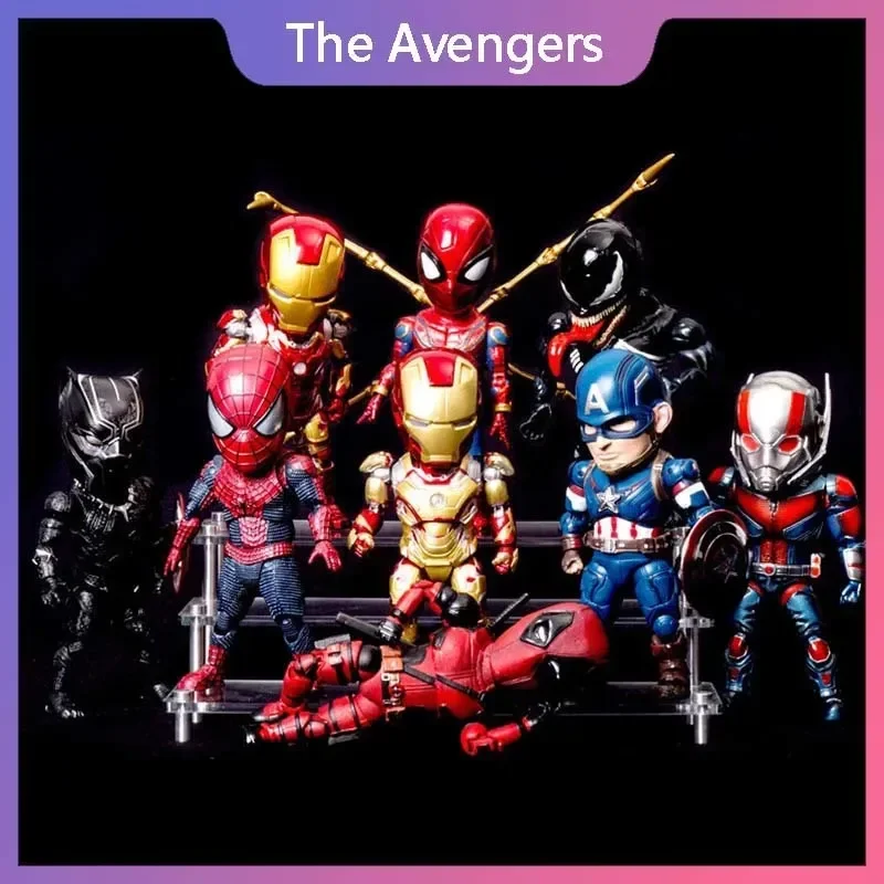 The Avengers EGG Iron Man Captain Doctor Strange Black Panther Spider Man 18cm Action Figure Model Toy Collection Decor Gift Kid