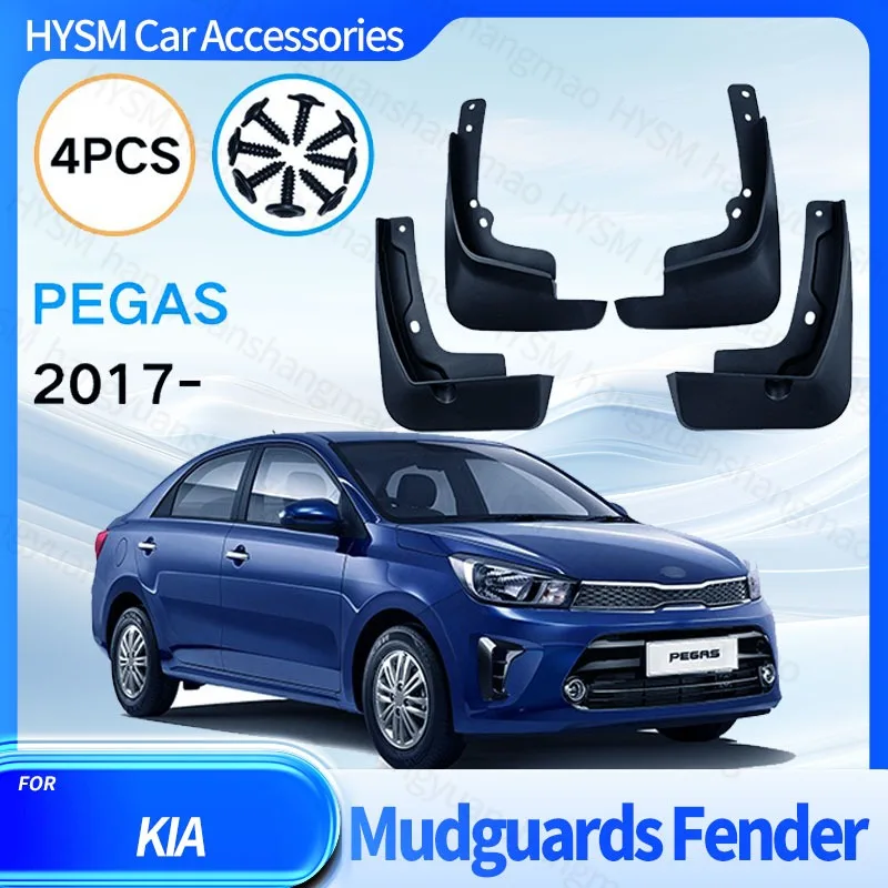 Mudguards for Kia Pegas 2017-2023 Mud Flaps 4 Set Black Vehicle Exterior Accessories for Fender for Protection Customization
