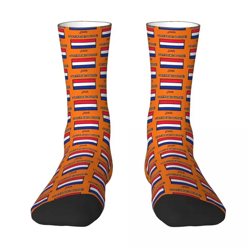 Chaussettes de cyclisme pour hommes et femmes, chaussettes orange, bas de printemps, été, automne, hiver, cadeau de nouveauté, Pays-Bas, Hollande, sensation de proximité, Y2K