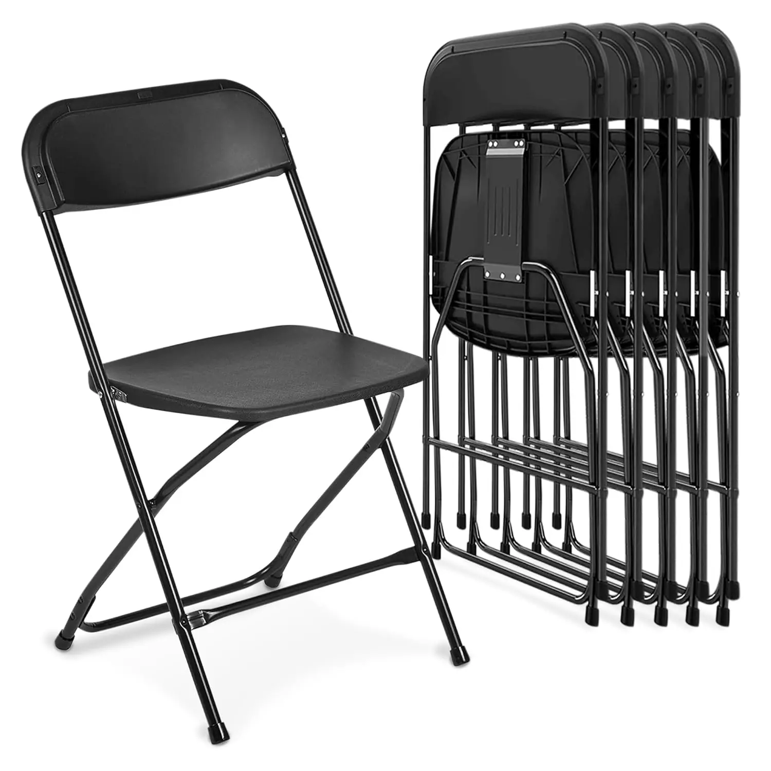 

6 Pack 650 lb. Capacity Premium Plastic Folding Chairs Wedding Party Outdoor Indoor Office Meeting House Dinner Diner, Custom