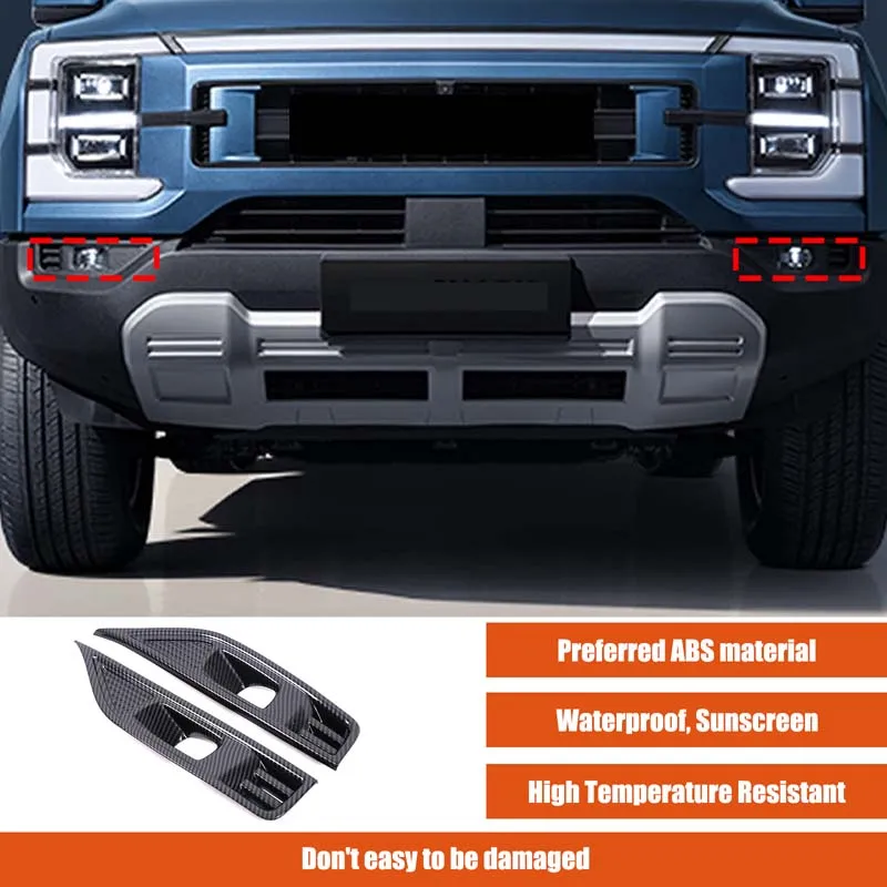 For BYD Shark 2024+ pickup truck front fog light exterior decoration accessories ABS carbon fibre car front fog light frame