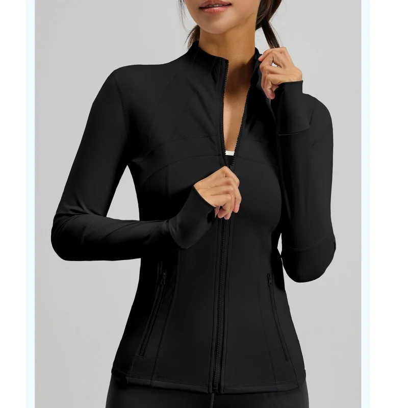 Autumn Winter Sport Gym Thermal Jacket Women Zipper Windproof Yoga Quick  Fitness Long Sleeves Coat Suit Workout Top for Women