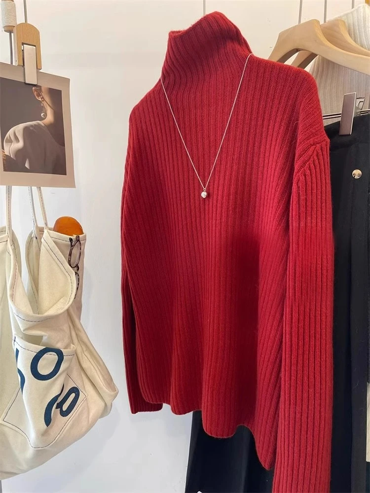 محبوك سترة المرأة البلوفرات الجديدة طويلة الأكمام الياقة المدورة الأبيض متماسكة سترة البلوز المرأة بلايز البلوزات Sueters De Mujer Q974 #5