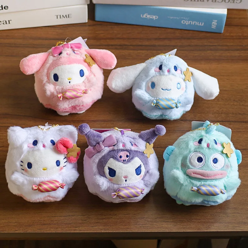 Sanrio Fantasma Candy Kitty Kuromi Ciondolo in peluche Carino My Melody Morbido peluche ripiene Borsa per bambole Ciondolo Regalo a sorpresa per ragazze