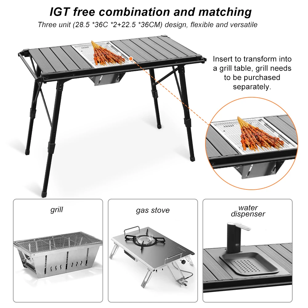 IGT Table Set Camping Folding Table IGT Table Lightweight Camp BBQ Grill Table Outdoor Picnic Fishing Table IGT Picnic Equipment
