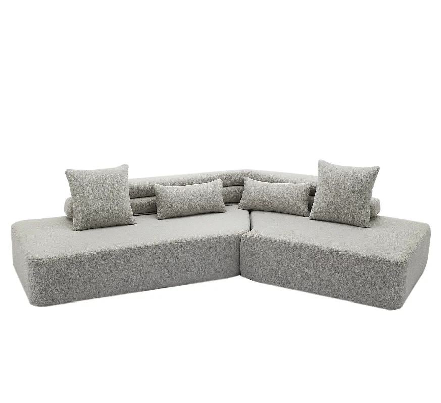 #Modern Convertible 4-Seater Modular Sofa Set Apartment & Hotel Use No Assembly Required Boucle