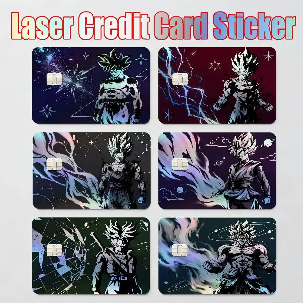 

MOTO STICKERS DRAGON BALL SON GOKU Prince Vegeta Laser Reflective Card Skin Sticker For Debit Credit Card