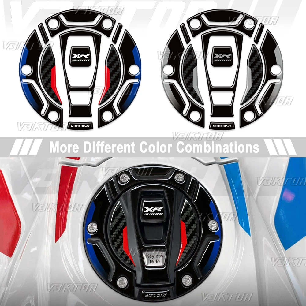 

For S1000XR S 1000 XR S 1000XR Triple Black 3D Motorcycle Fuel Tank Cap Sticker Motorrad Tank Protector Decals