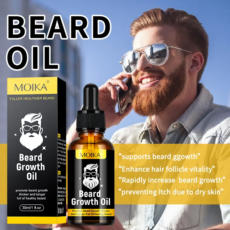 

30ml new facial hair and beard growth oil is suitable for men's thick, soft, smooth, nutritious beard oil beard care